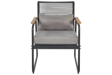 Loungegrupp Beliani Pomonte Svart/Grå Black||Grey - Hagemøbler & utemiljø - Hagegruppe - Sofagruppe utendørs