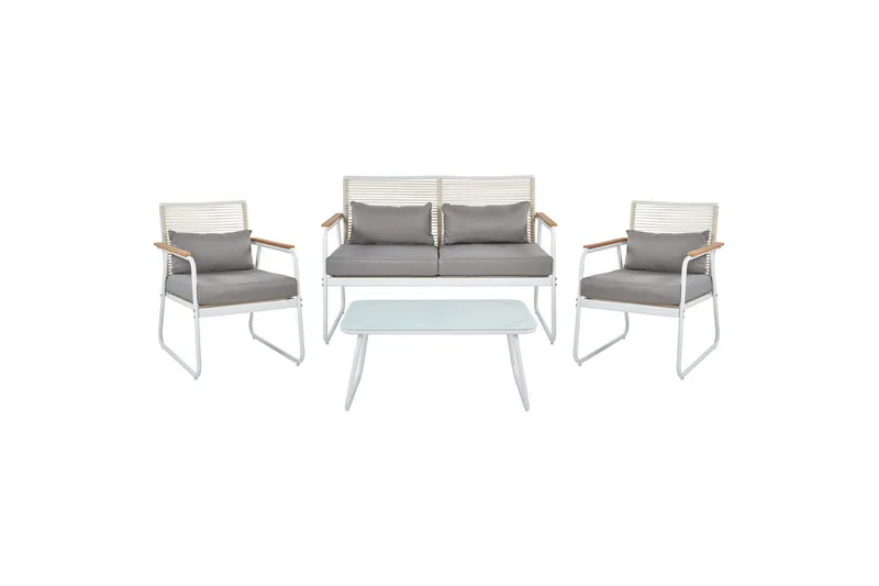 Loungegrupp Beliani Pomonte Svart/Grå White||Grey