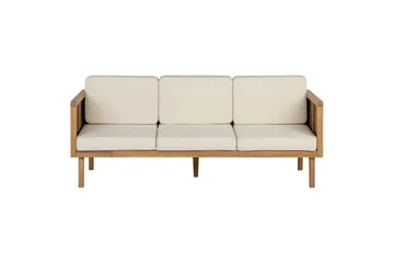 Loungegrupp med 2 sits soffa Beliani Baratti Light wood||Beige - Hagemøbler & utemiljø - Hagegruppe - Sofagruppe utendørs