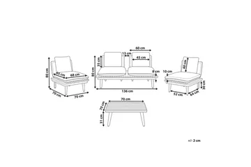 Loungegrupp med bord Beliani Accadia Light wood||Beige - Hagemøbler & utemiljø - Hagegruppe - Sofagruppe utendørs