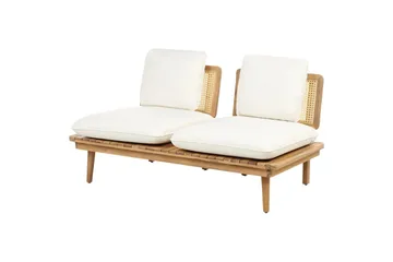 Loungegrupp med bord Beliani Accadia Light wood||Beige - Hagemøbler & utemiljø - Hagegruppe - Sofagruppe utendørs