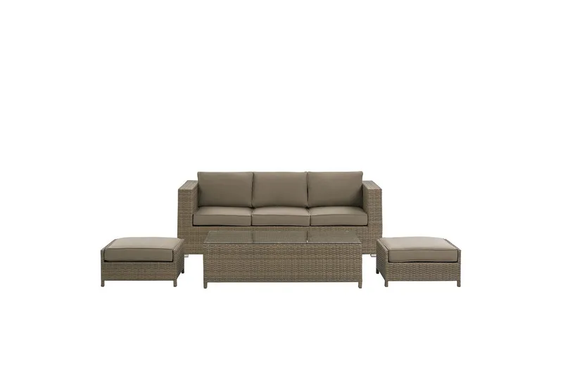 Loungegrupp med bord Beliani Belluno Brown||Silver