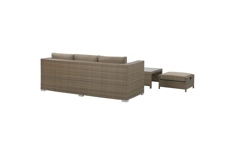 Loungegrupp med bord Beliani Belluno Brown||Silver - Hagemøbler & utemiljø - Hagegruppe - Sofagruppe utendørs
