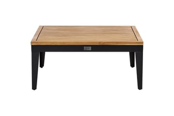 Loungegrupp med bord Beliani Bracciano 3-Sits Beige||Light wood||Black - Hagemøbler & utemiljø - Hagegruppe - Sofagruppe utendørs