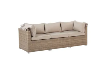 Loungegrupp med bord Beliani Coccolia Beige||Brown - Hagemøbler & utemiljø - Hagegruppe - Sofagruppe utendørs