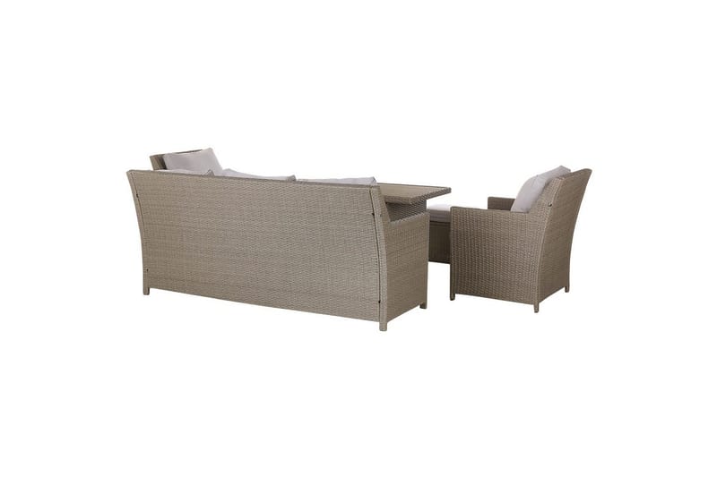 Loungegrupp med bord Beliani Fonti Natur/grå/beige Natural||Grey||Beige - Hagemøbler & utemiljø - Hagegruppe - Sofagruppe utendørs