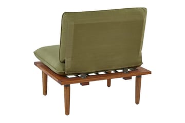 Loungegrupp med bord Beliani Frascati Grönt/ljust trä, 4-Sits Green||Light wood - Hagemøbler & utemiljø - Hagegruppe - Sofagruppe utendørs