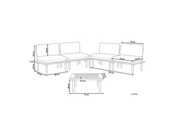 Loungegrupp med bord Beliani Frascati Grönt/ljust trä, 4-Sits Green||Light wood - Hagemøbler & utemiljø - Hagegruppe - Sofagruppe utendørs