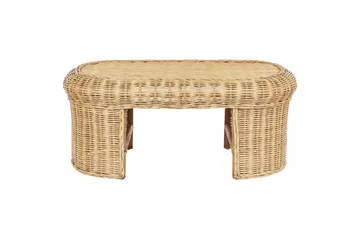 Loungegrupp med bord Beliani Livadeia Natural||White - Hagemøbler & utemiljø - Hagegruppe - Sofagruppe utendørs