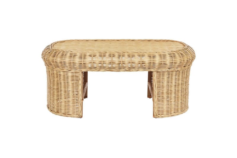 Loungegrupp med bord Beliani Livadeia Natural||White - Hagemøbler & utemiljø - Hagegruppe - Sofagruppe utendørs