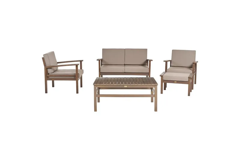 Loungegrupp med bord Beliani Manila Ja Grey||Dark wood