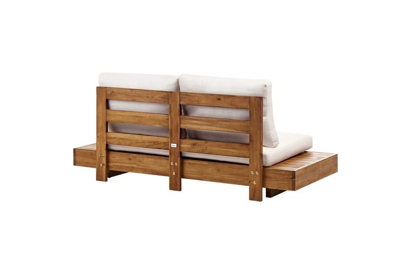 Loungegrupp med bord Beliani Marettimo Light wood, White - Hagemøbler & utemiljø - Hagegruppe - Sofagruppe utendørs