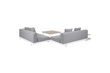 Loungegrupp med bord Beliani Missanello Beige/vit Grey||White - Hagemøbler & utemiljø - Hagegruppe - Sofagruppe utendørs