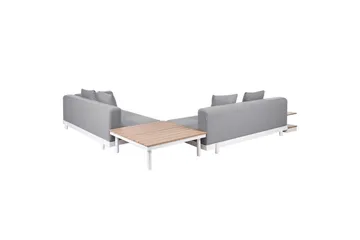Loungegrupp med bord Beliani Missanello Beige/vit Grey||White - Hagemøbler & utemiljø - Hagegruppe - Sofagruppe utendørs