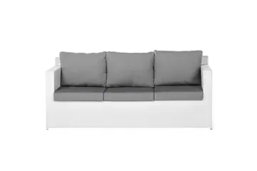 Loungegrupp med bord Beliani Roma White||Grey - Hagemøbler & utemiljø - Hagegruppe - Sofagruppe utendørs