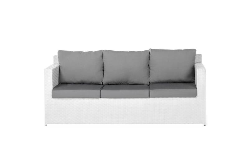 Loungegrupp med bord Beliani Roma White||Grey - Hagemøbler & utemiljø - Hagegruppe - Sofagruppe utendørs