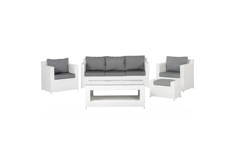Loungegrupp med bord Beliani Roma White||Grey