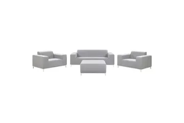 Loungegrupp med bord Beliani Rovigo Grey||White - Hagemøbler & utemiljø - Hagegruppe - Sofagruppe utendørs