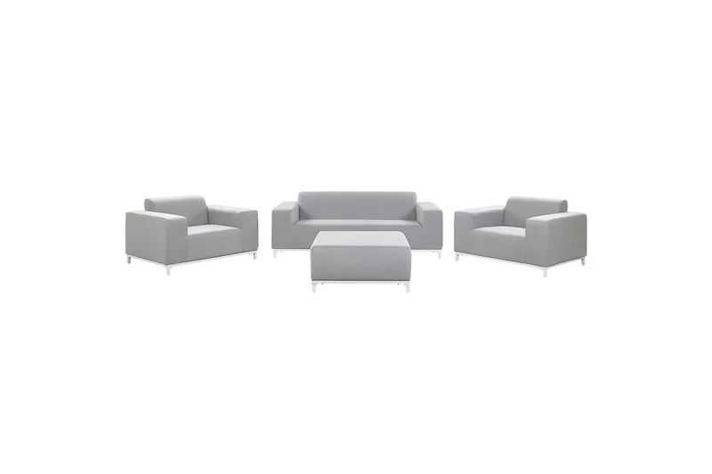 Loungegrupp med bord Beliani Rovigo Grey||White