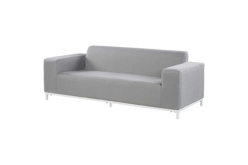 Loungegrupp med bord Beliani Rovigo Grey||White - Hagemøbler & utemiljø - Hagegruppe - Sofagruppe utendørs
