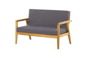 Loungegrupp med bord Beliani Pallano Light wood||Grey - Hagemøbler & utemiljø - Hagegruppe - Sofagruppe utendørs