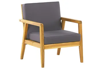 Loungegrupp med bord Beliani Pallano Light wood||Grey - Hagemøbler & utemiljø - Hagegruppe - Sofagruppe utendørs