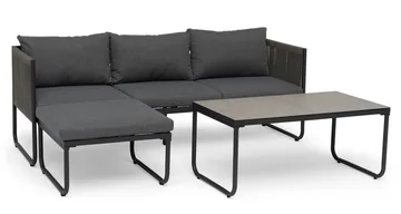 Loungegruppe Hillerstorp Hamnborg - Grå - Hagemøbler & utemiljø - Hagegruppe - Sofagruppe utendørs