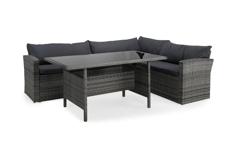 Loungegruppe James Light Høyre - Glass|Grå - Hagemøbler & utemiljø - Hagegruppe - Sofagruppe utendørs