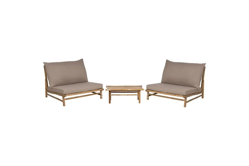 Loungeset Beliani Todi Ljus trä/Taupe Light wood||Taupe