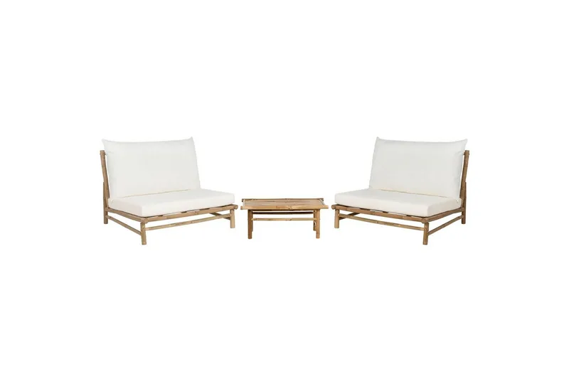 Loungeset Beliani Todi Ljus trä/Taupe Light wood||White