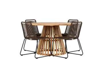 Lumpur Spisegruppe + 4 stoler - Natur - Hagemøbler & utemiljø - Hagegruppe - Spisegrupper hage