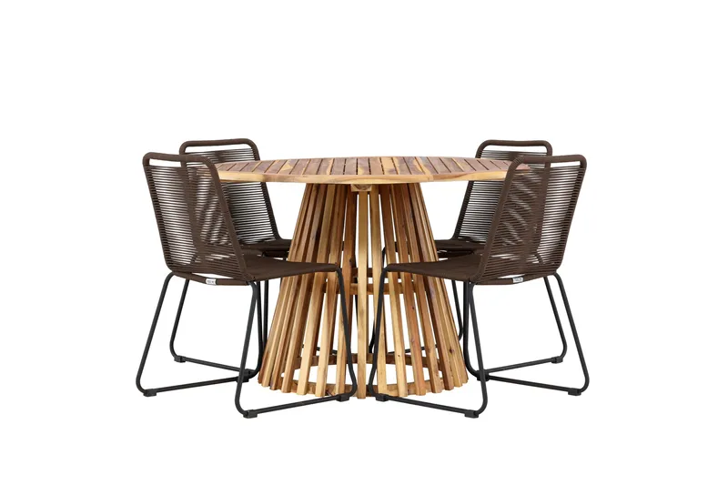 Lumpur Spisegruppe + 4 stoler, Natur