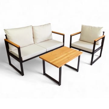 Luvin 3-seters Sofagruppe Utendørs - Beige - Hagemøbler & utemiljø - Hagegruppe - Sofagruppe utendørs