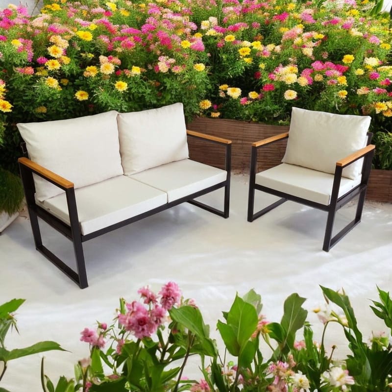 Luvin 3-seters Sofagruppe Utendørs - Beige - Hagemøbler & utemiljø - Hagegruppe - Sofagruppe utendørs