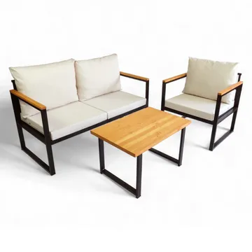 Luvin 3-seters Sofagruppe Utendørs - Beige - Hagemøbler & utemiljø - Hagegruppe - Sofagruppe utendørs