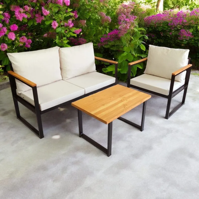 Luvin 3-seters Sofagruppe Utendørs - Beige - Hagemøbler & utemiljø - Hagegruppe - Sofagruppe utendørs