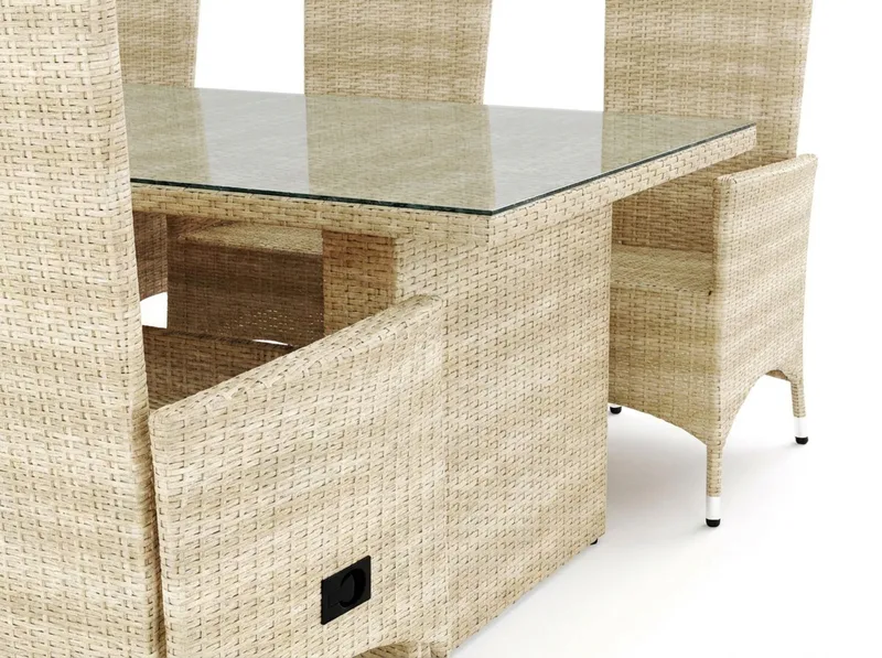 Majestic Matgrupp Utomhus 210 + 6 Jenny Ställbar Fåtölj Comfort Garden Beige - Hagemøbler & utemiljø - Hagegruppe - Spisegrupper hage