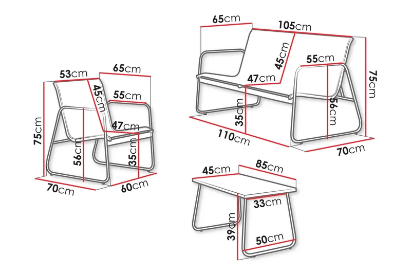 Maplewyn Loungegruppe Utendørs - Grå - Hagemøbler & utemiljø - Hagegruppe - Sofagruppe utendørs