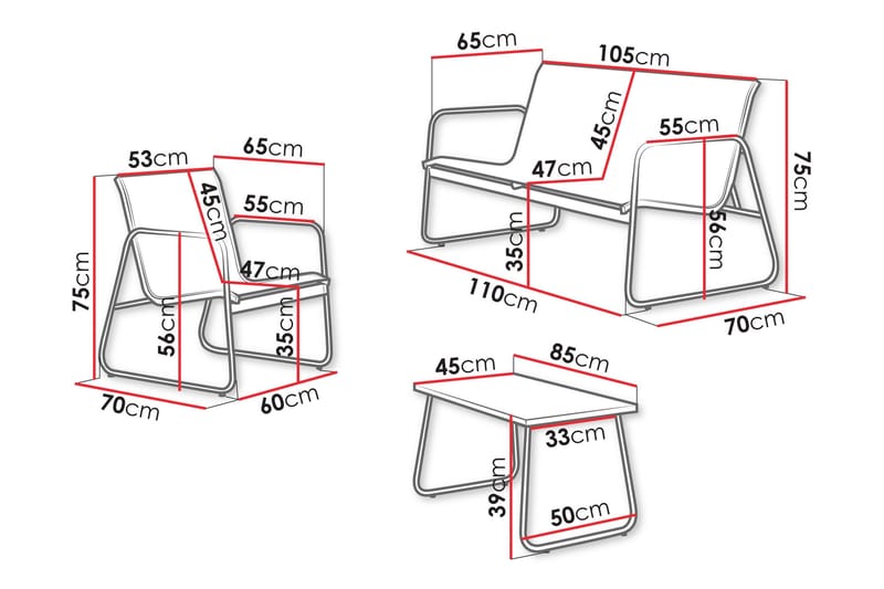 Maplewyn Loungegruppe Utendørs - Grå - Hagemøbler & utemiljø - Hagegruppe - Sofagruppe utendørs