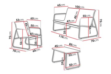 Maplewyn Loungegruppe Utendørs - Grå - Hagemøbler & utemiljø - Hagegruppe - Sofagruppe utendørs