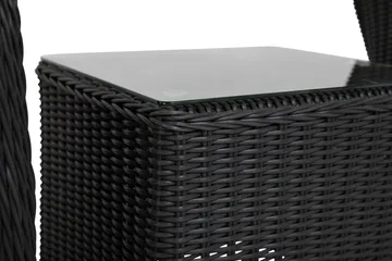 Marcus Cafésett med 2 Light Lenestoler m Pute - Svart - Hagemøbler & utemiljø - Hagegruppe - Cafemøbler & cafesett