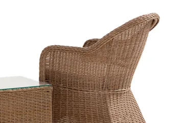 Marcus Cafésett med 2 Light Lenestoler m Pute - Natur - Hagemøbler & utemiljø - Hagegruppe - Cafemøbler & cafesett