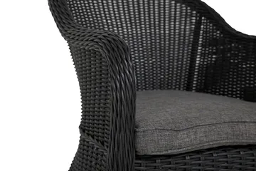 Marcus Cafésett med 2 Light Lenestoler m Pute - Svart - Hagemøbler & utemiljø - Hagegruppe - Cafemøbler & cafesett