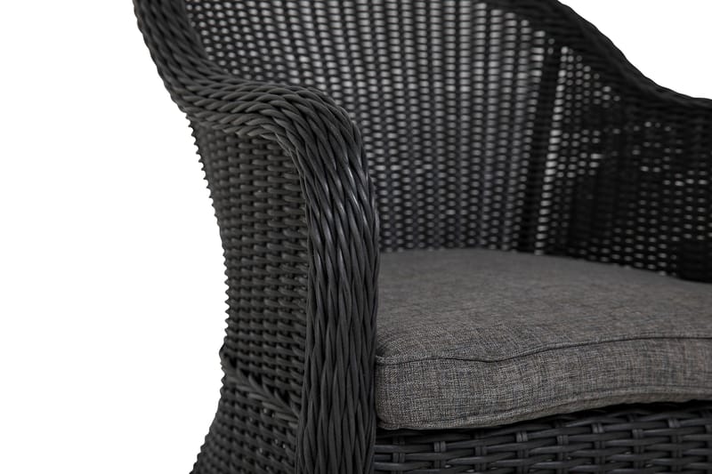 Marcus Cafésett med 2 Light Lenestoler m Pute - Svart - Hagemøbler & utemiljø - Hagegruppe - Cafemøbler & cafesett