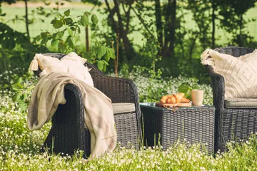 Marcus Cafésett med 2 Light Lenestoler m Pute - Svart - Hagemøbler & utemiljø - Hagegruppe - Cafemøbler & cafesett