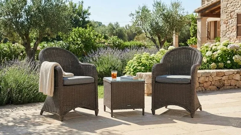 Marcus Cafésett med 2 Light Lenestoler m Pute - Grå - Hagemøbler & utemiljø - Hagegruppe - Cafemøbler & cafesett