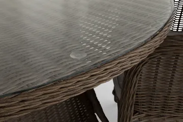 Marcus Spisegruppe 140 Rund + 4 Lenestoler m Pute - Natur - Hagemøbler & utemiljø - Hagegruppe - Spisegrupper hage