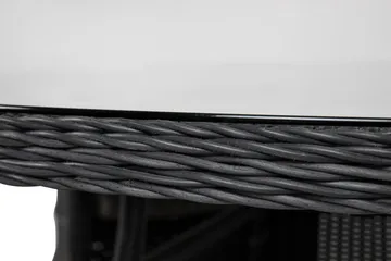 Marcus Spisegruppe 140 Rund + 4 Light Lenestoler m Pute - Svart - Hagemøbler & utemiljø - Hagegruppe - Spisegrupper hage