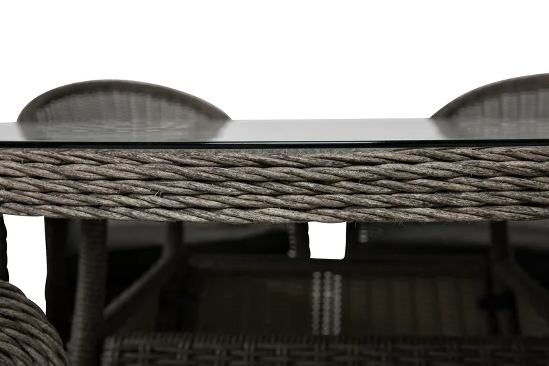 Marcus Spisegruppe 140 Rund + 4 Light Lenestoler m Pute - Grå - Hagemøbler & utemiljø - Hagegruppe - Spisegrupper hage