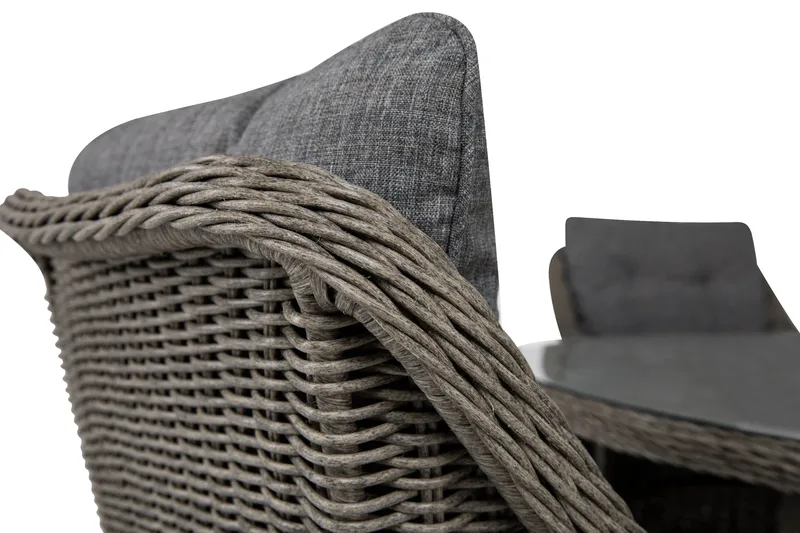 Marcus Spisegruppe 140 Rund + 6 Lenestoler m Pute - Grå - Hagemøbler & utemiljø - Hagegruppe - Spisegrupper hage